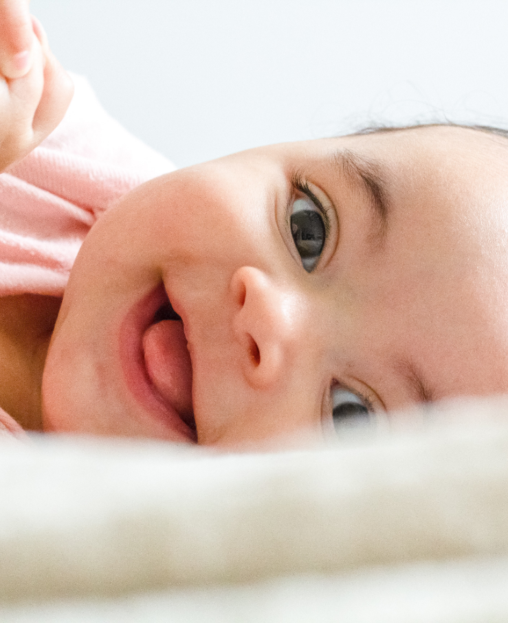Closeup photo of baby face